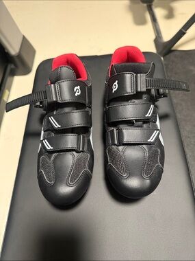 Peloton Black Cycling Shoes with Red Lining
